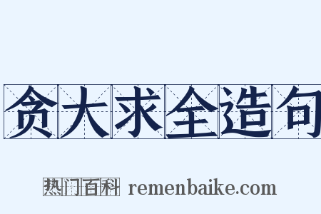 贪大求全造句是什么意思的图片